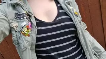 Titty flash, with a little nipple play
