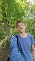 Hiker stops on the trail to shoot a load over the cliff. Would have loved to have been below!