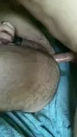 Getting my hairy muscle butt filled by a twunk