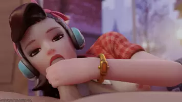 Cruiser D.Va working her mouth and going deep