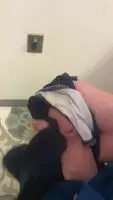 Jacking off into a hot coworkers used panties