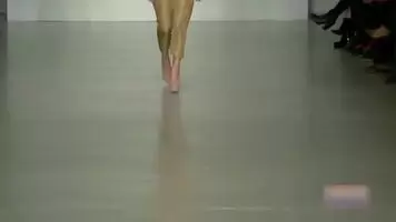 Wearing a seethru bra on the runway