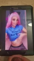 Cumming on Belle Delphine's Tits