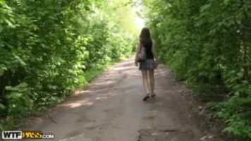 Sexy russian college girl in hardcore anal sex in public